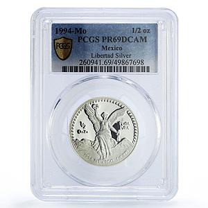 Mexico 1/2 onza Libertad Angel of Independence PR69 PCGS silver coin 1994