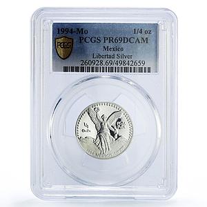 Mexico 1/4 onza Libertad Angel of Independence PR69 PCGS silver coin 1994