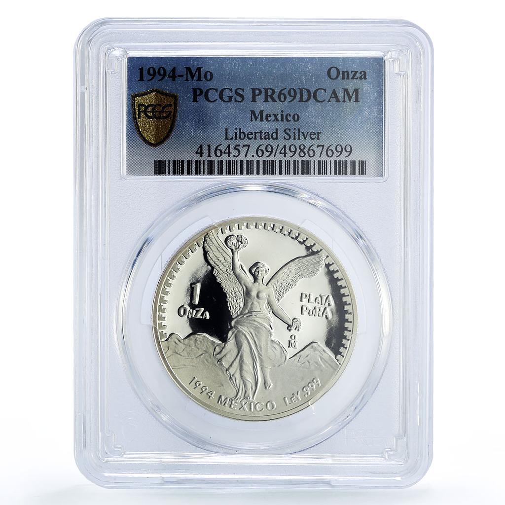 Mexico 1 onza Libertad Angel of Independence PR69 PCGS silver coin 1994