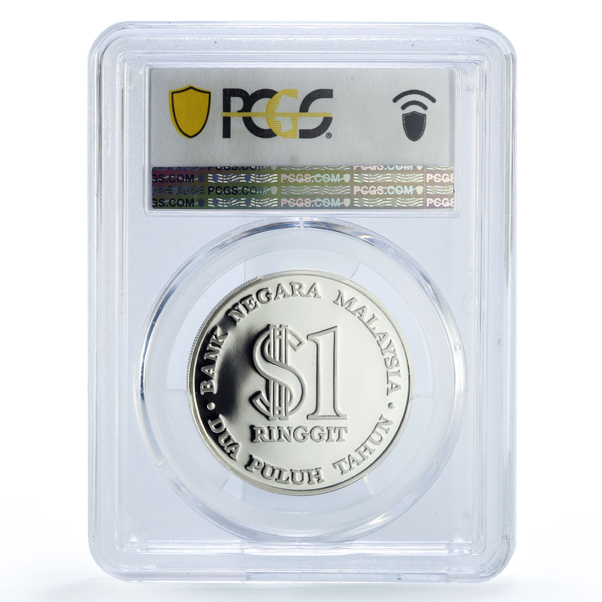 Malaysia 1 ringgit Negara Bank 20th Anniversary PR69 PCGS silver coin 1979