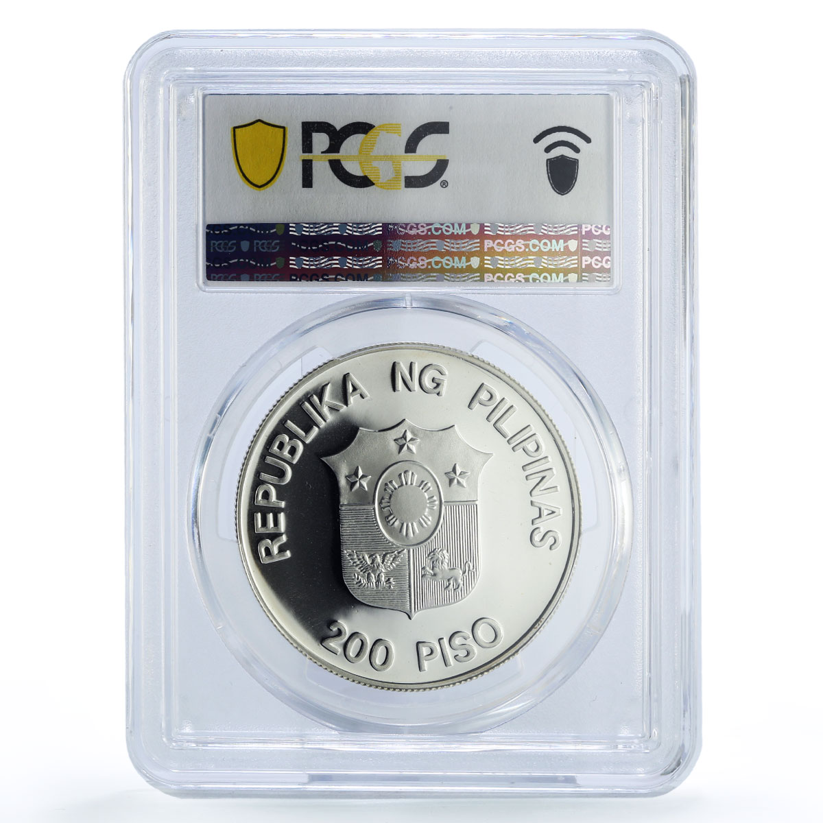 Philippines 200 piso WWF Mindoro Buffalo Bull Fauna PR68 PCGS silver coin 1987