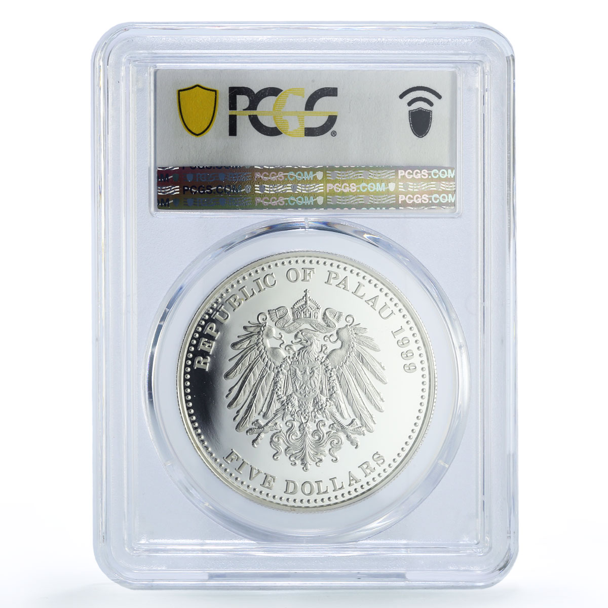 Palau 5 dollars Prussian 5 Mark Kaizer Wilhelm II PR70 PCGS silver coin 1999