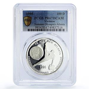Vietnam 100 dong Atlanta Olympic Games Gymnast PR67 PCGS silver coin 1995