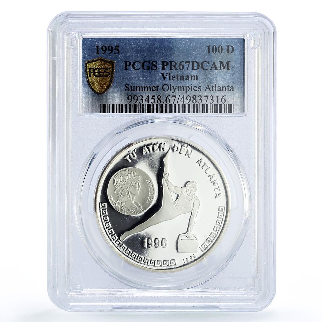 Vietnam 100 dong Atlanta Olympic Games Gymnast PR67 PCGS silver coin 1995