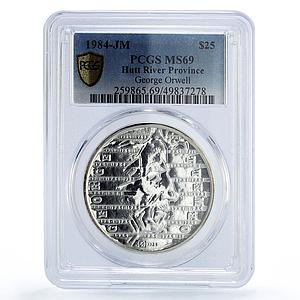 Hutt River 25 dollars George Orwell Literature X#14 MS69 PCGS silver coin 1984