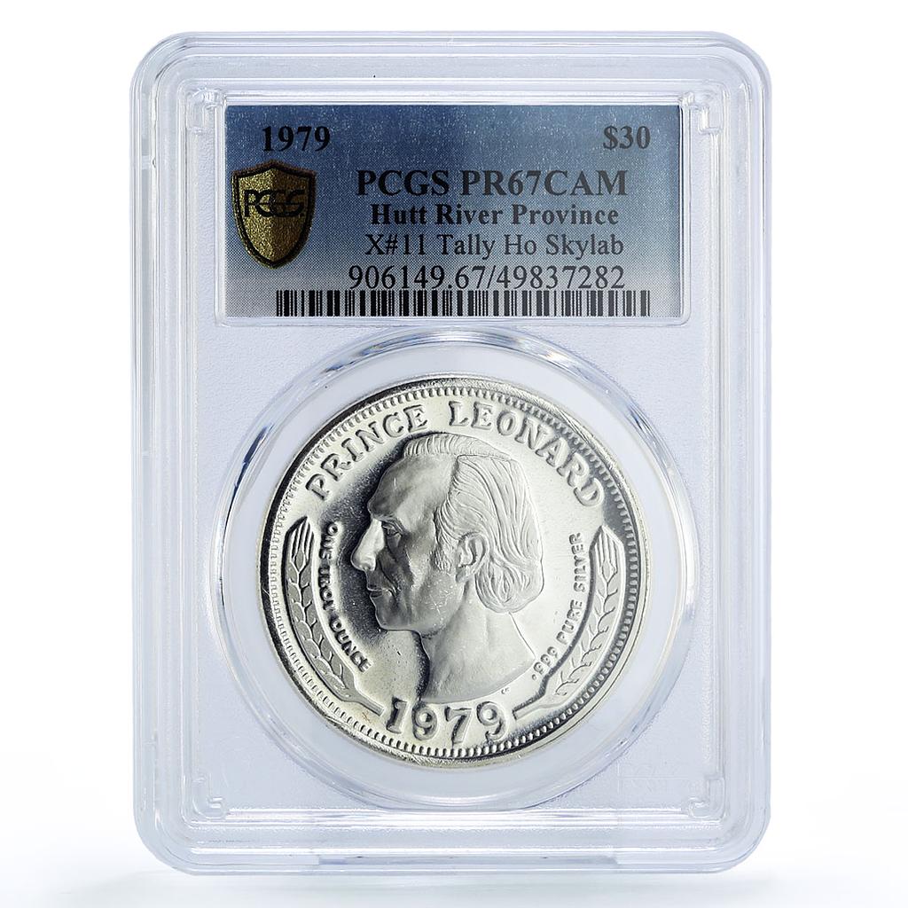 Hutt River 30 dollars Tally Ho Skylab Satellite Space PR67 PCGS silver coin 1979