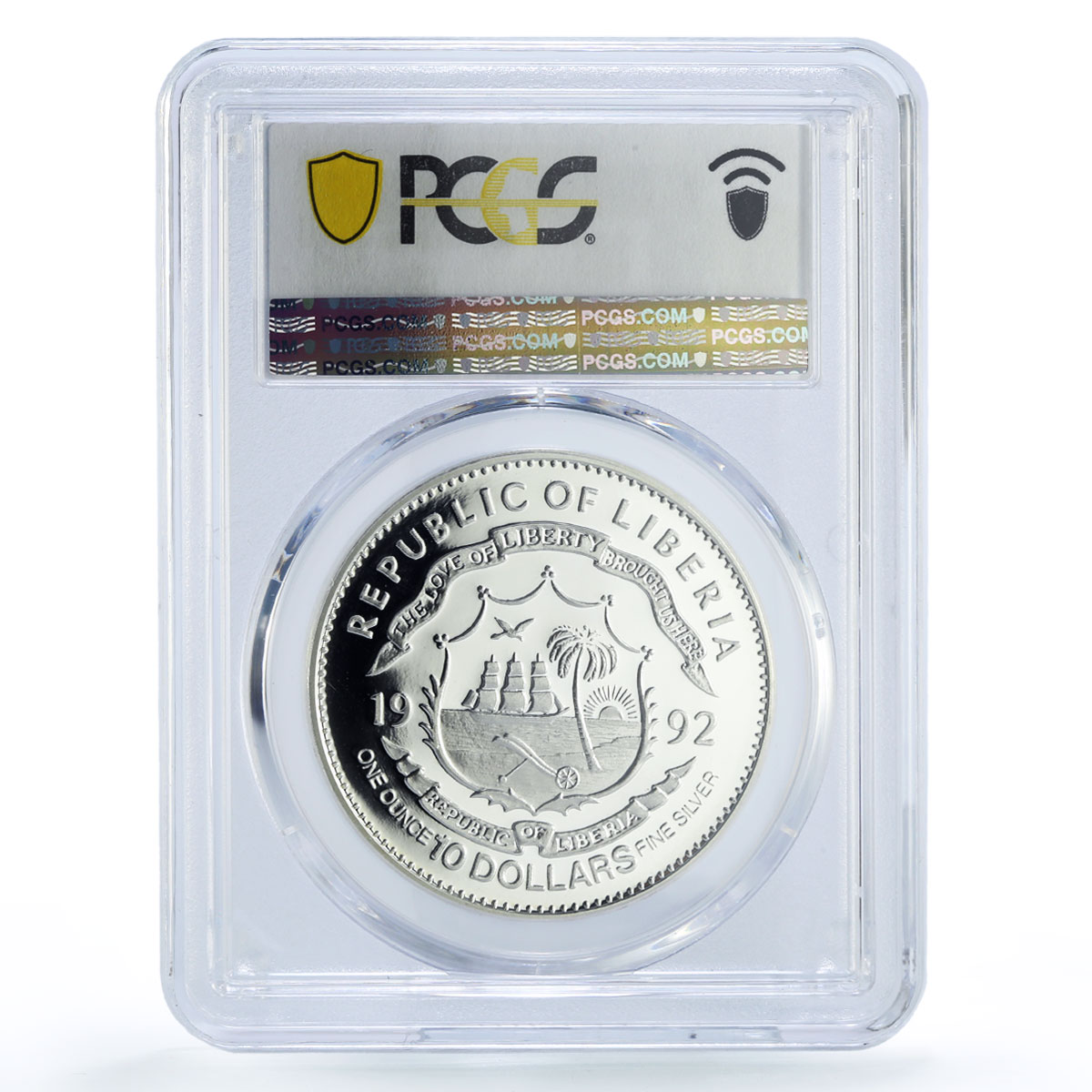 Liberia 10 dollars Ayrton Senna Formule One F1 Car PR68 PCGS silver coin 1992