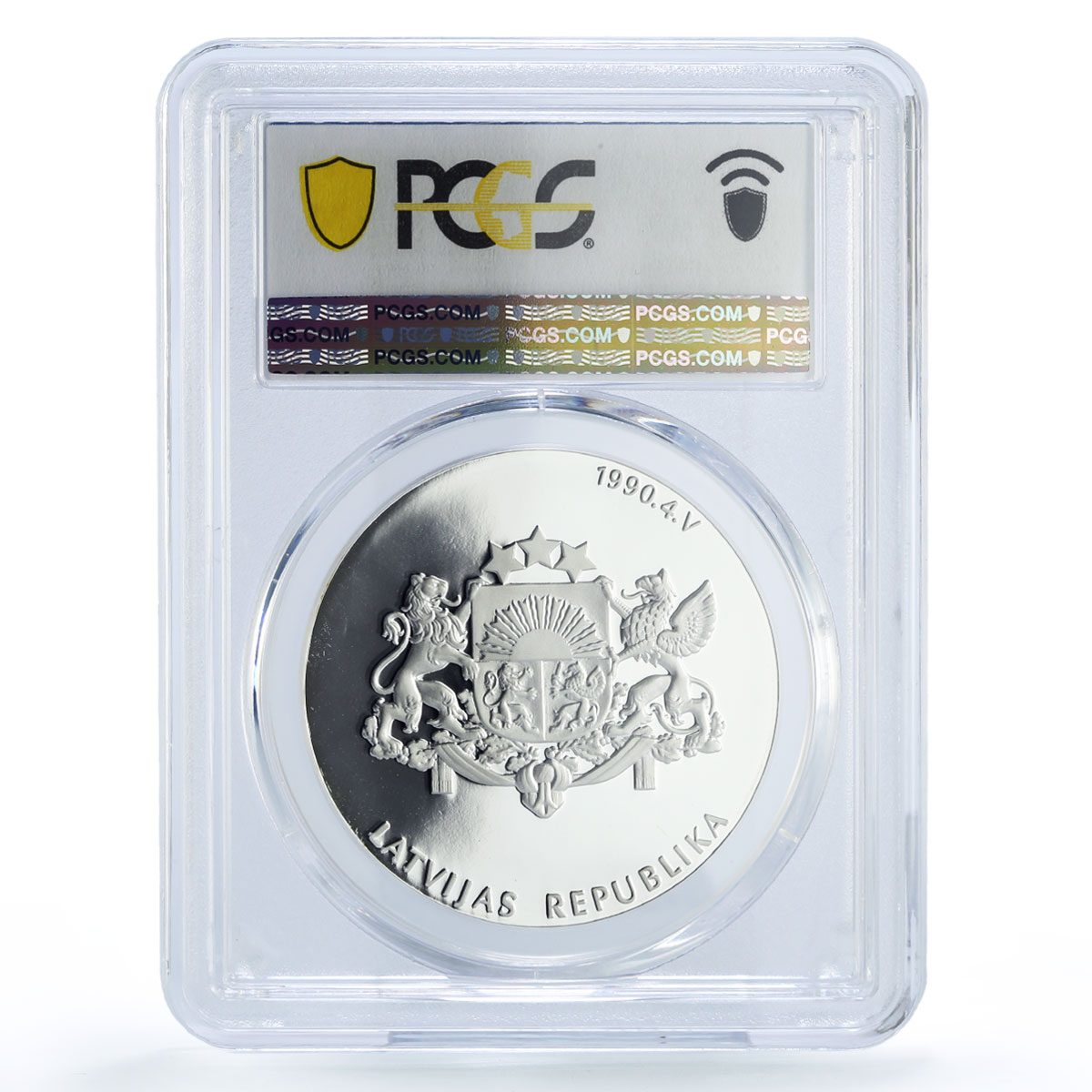 Latvia 1 lats State Time Values Rebirth PR69 PCGS silver coin 2007