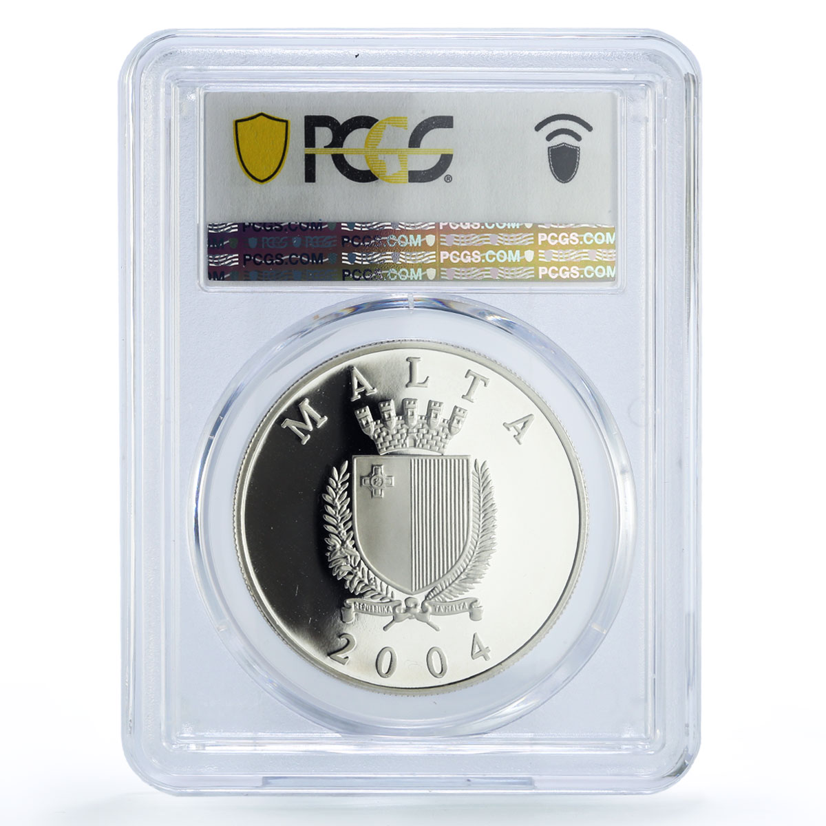 Malta 5 liri Painter Giuseppe Cali Art PR69 PCGS silver coin 2004