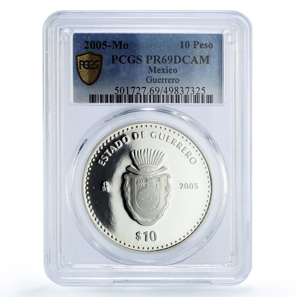 Mexico 10 pesos Federation Anniversary Guererro State PR69 PCGS silver coin 2005 Mexico 10 pesos Federation Anniversary Guererro State PR69 PCGS silver coin 2005