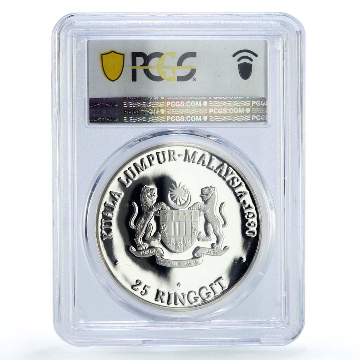 Malaysia 25 ringgit 9th South Asian Olympic Games PR70 PCGS silver coin 1980