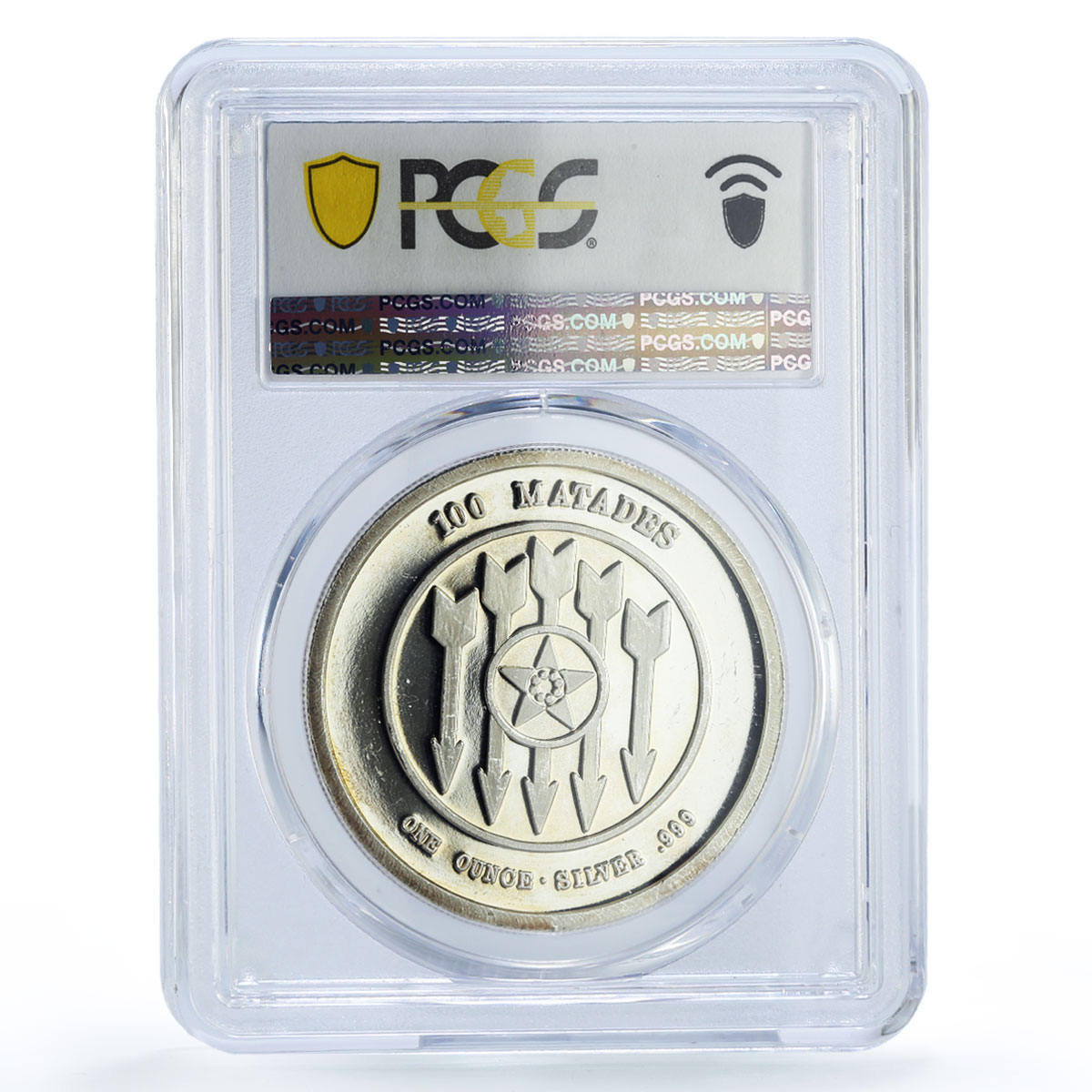 Mozambique 100 matades Free Mozambique Armed Man X#1 PR64 PCGS silver coin 1987