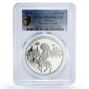 Turkey 35 lira Folk Tales Nasreddin Hoca Literature PR69 PCGS silver coin 2008