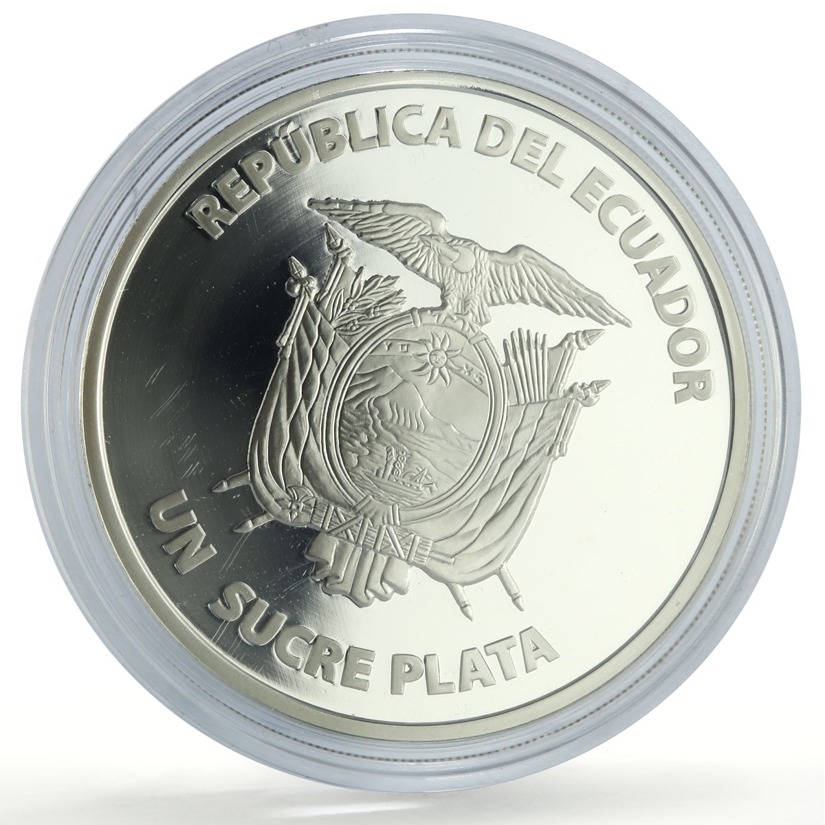 Ecuador 1 sucre Football World Cup in Brazil Trophy proof silver coin 2014
