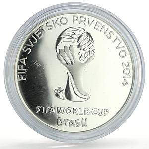Croatia 150 kuna Football World Cup in Brazil Mascot Trophy silver coin 2013