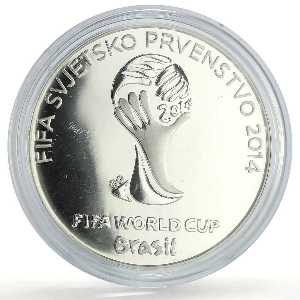 Croatia 150 kuna Football World Cup in Brazil Mascot Trophy silver coin 2013