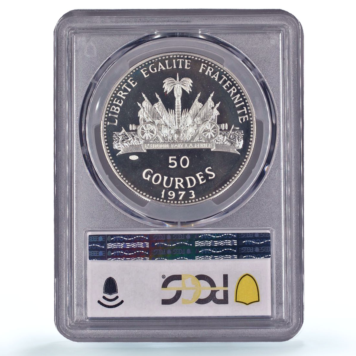 Haiti 50 gourdes Woman on the Beach Fineness Left PR67 PCGS silver coin 1973