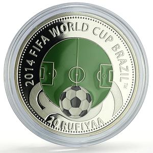 Maldives 20 rufiyaa Football World Cup in Brazil Stadium proof silver coin 2012