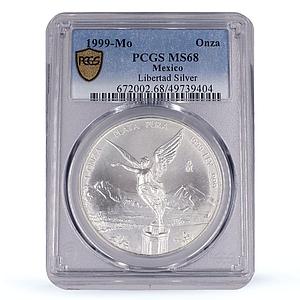 Mexico 1 onza Libertad Angel of Independence MS68 PCGS silver coin 1999