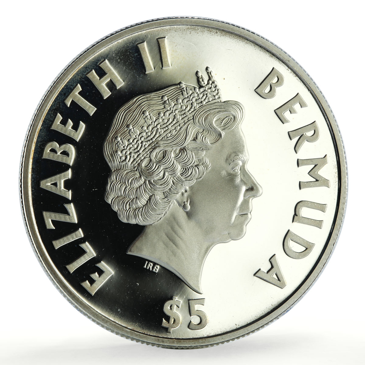Bermuda 5 dollars Fitted Dinghy Racing 100th Anniversary Ships silver coin 2003
