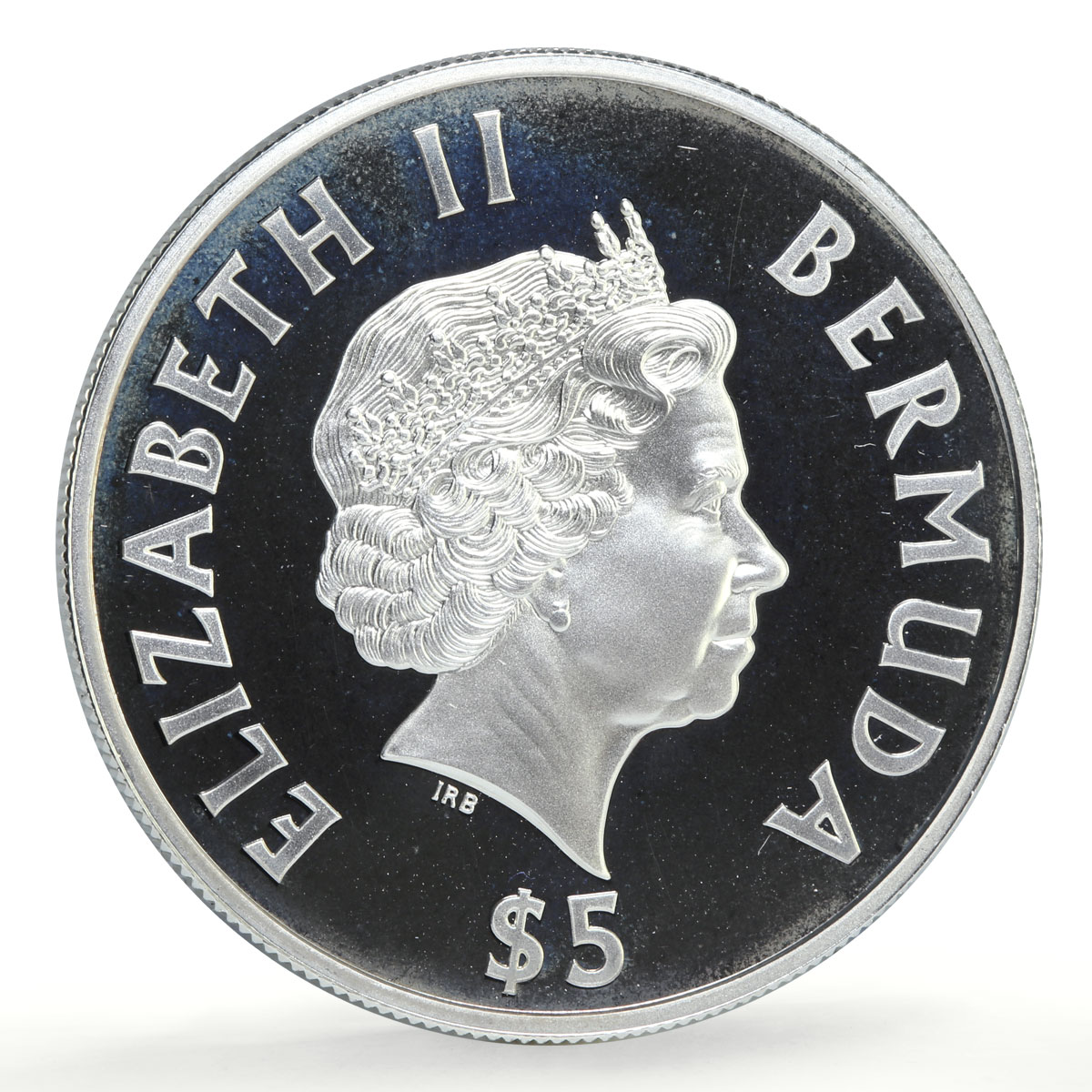 Bermuda 5 dollars Fitted Dinghy Racing 100th Anniversary Ships silver coin 2003