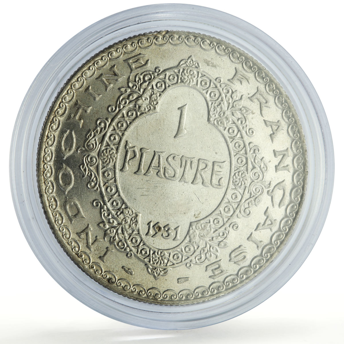 France French Indochina 1 piastre Marianna Laureate Head KM-19 silver coin 1931