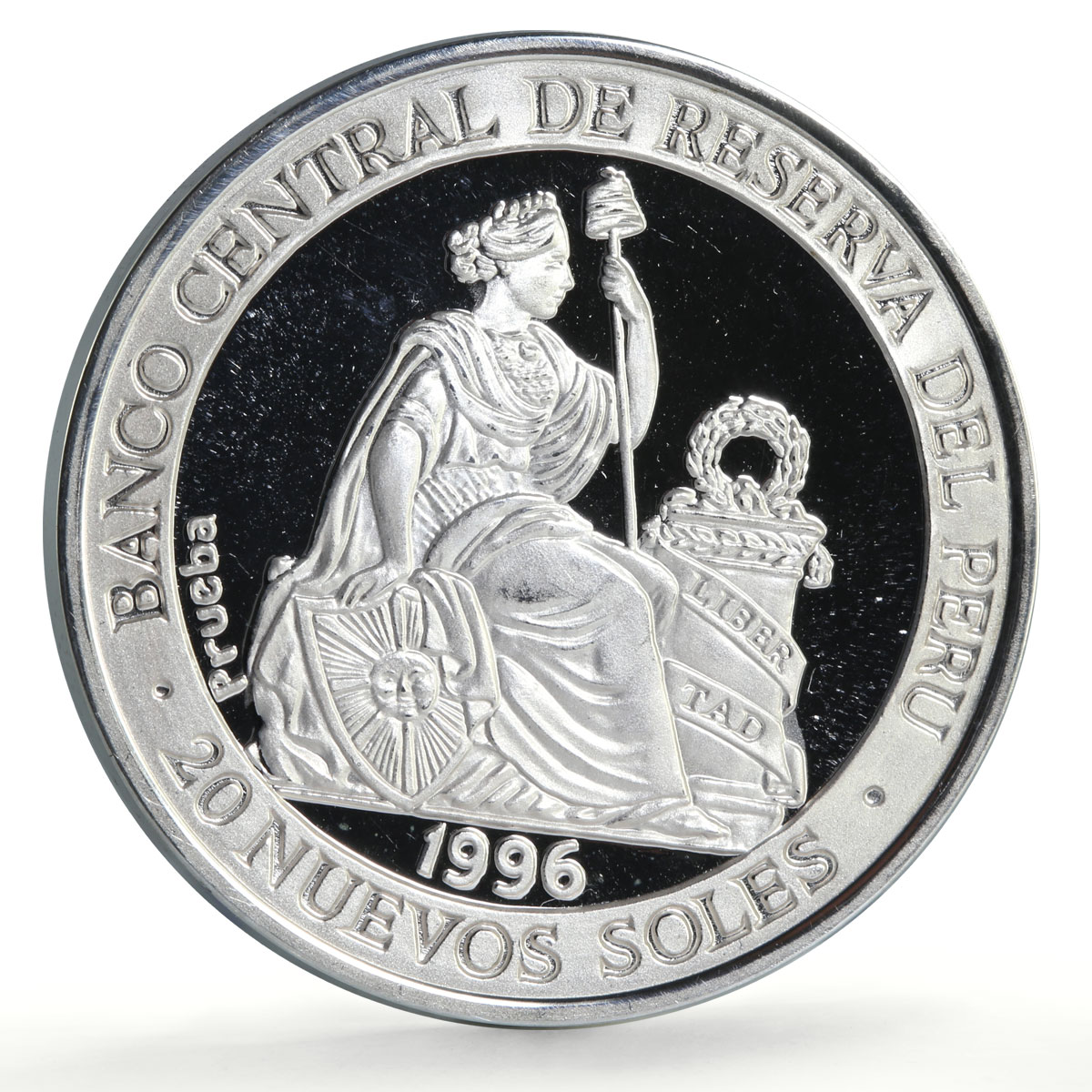 Peru 20 soles Atlanta Olympic Games Discus Thrower Piefort silver coin 1996