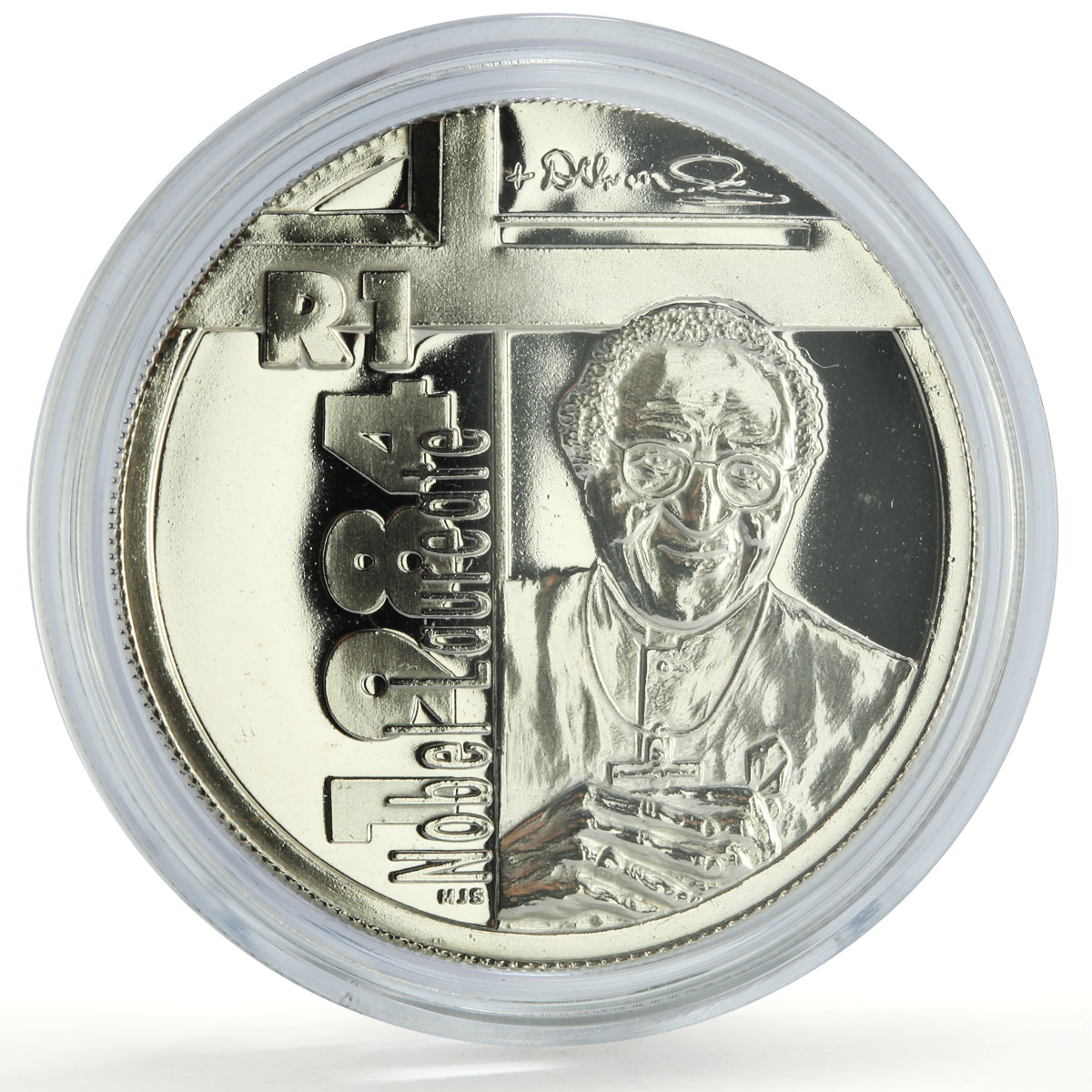 South Africa 1 rand Desmond Tutu Nobel Prize Politics silver coin 2006