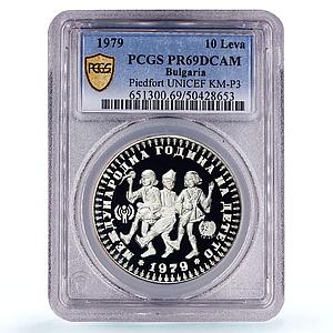 Bulgaria 10 leva UNICEF Save Children Child Year Piedfort PR69 PCGS coin 1979