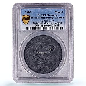 Costa Rica National Medical Contest First Prize AU Details PCGS lead medal 1899
