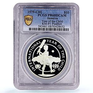 Jamaica 10 JMD UNICEF Save the Children Child Year Piefort PR68 PCGS coin 1979