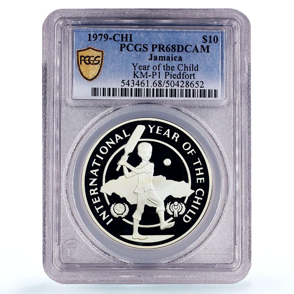 Jamaica 10 JMD UNICEF Save the Children Child Year Piefort PR68 PCGS coin 1979