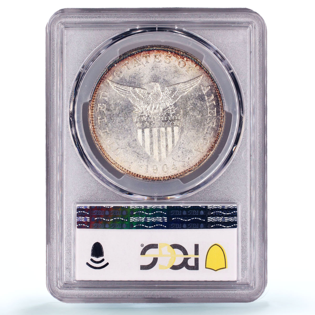Philippines 1 peso US Decimal Coinage Large Type MS63 PCGS silver coin 1904-S