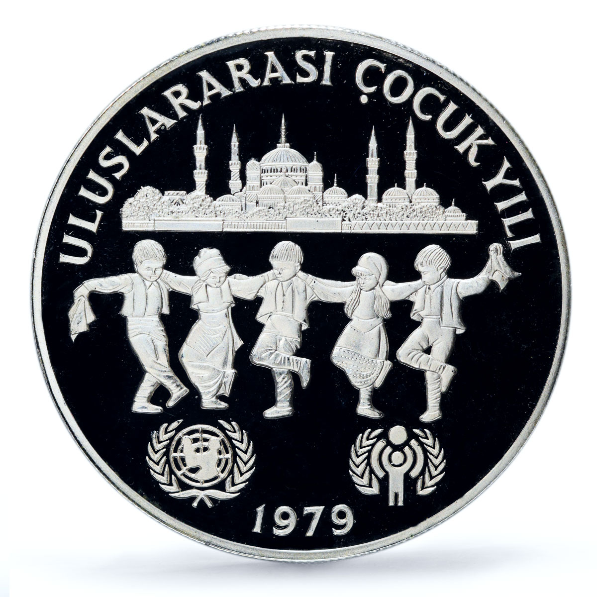 Turkiye 500 lira UNICEF Save the Children Child Year Piefort PR66 PCGS coin 1979