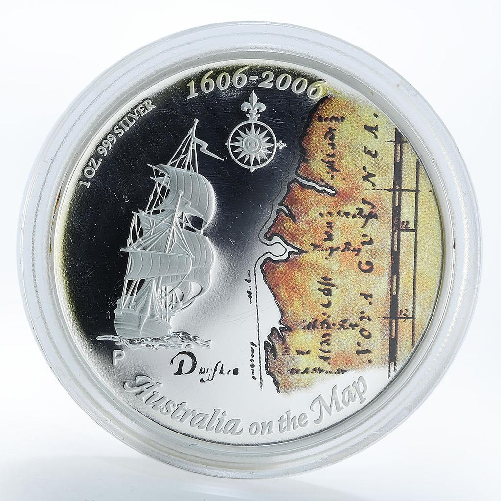Australia 1 dollar 400 years of the discovery of Australia Ship Silver Coin 2006