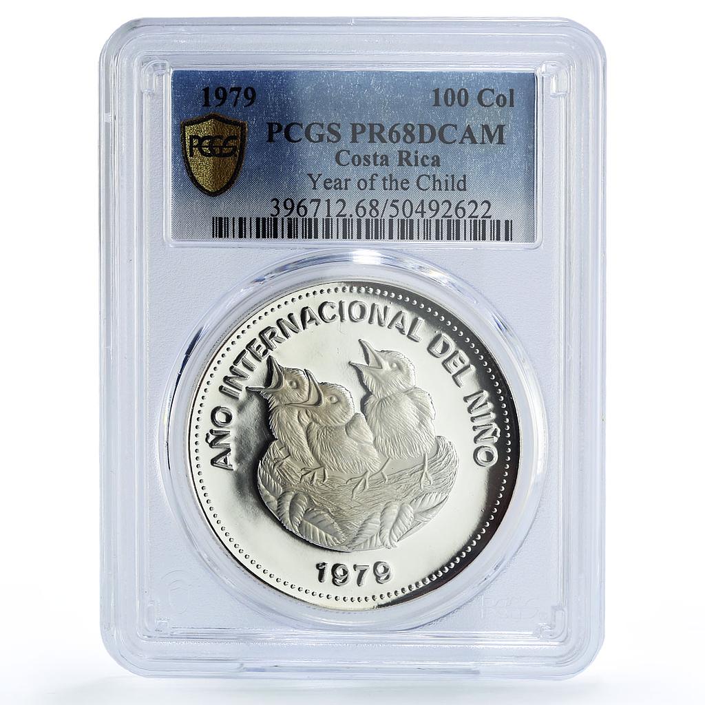 Costa Rica 100 colones UNICEF Save the Children Child Year PR68 PCGS coin 1979