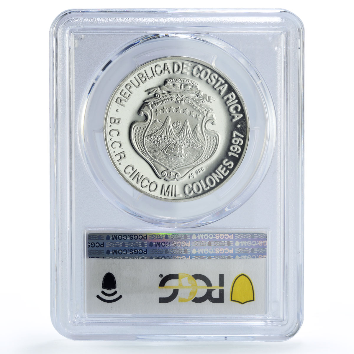 Costa Rica 5000 colones Colon Columbus Centennial PR68 PCGS silver coin 1997