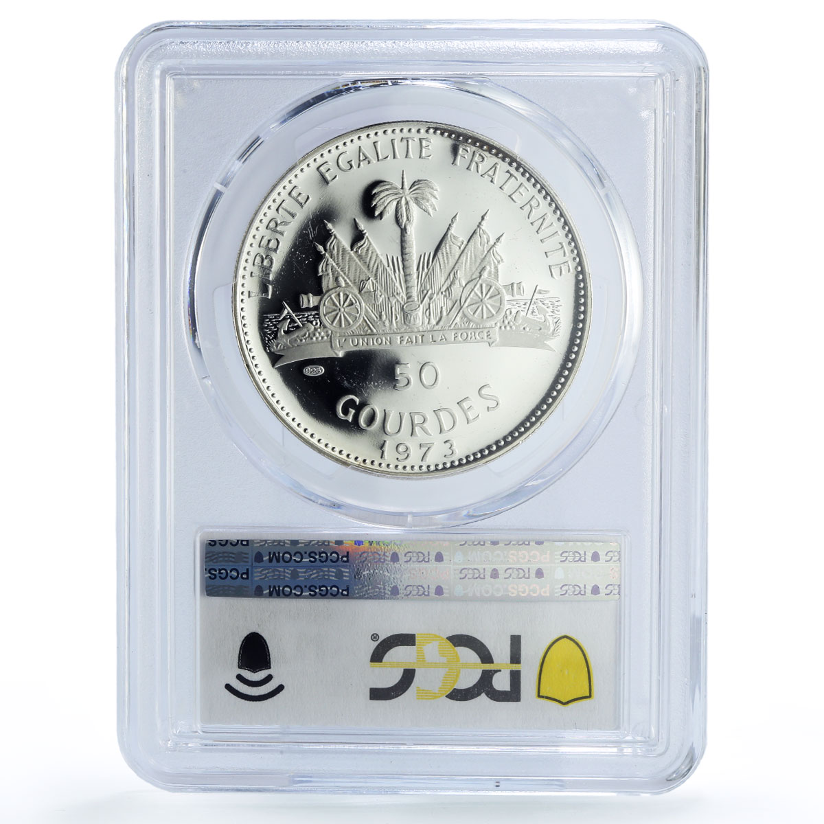 Haiti 50 gourdes Woman on the Beach Fineness Left PR63 PCGS silver coin 1973