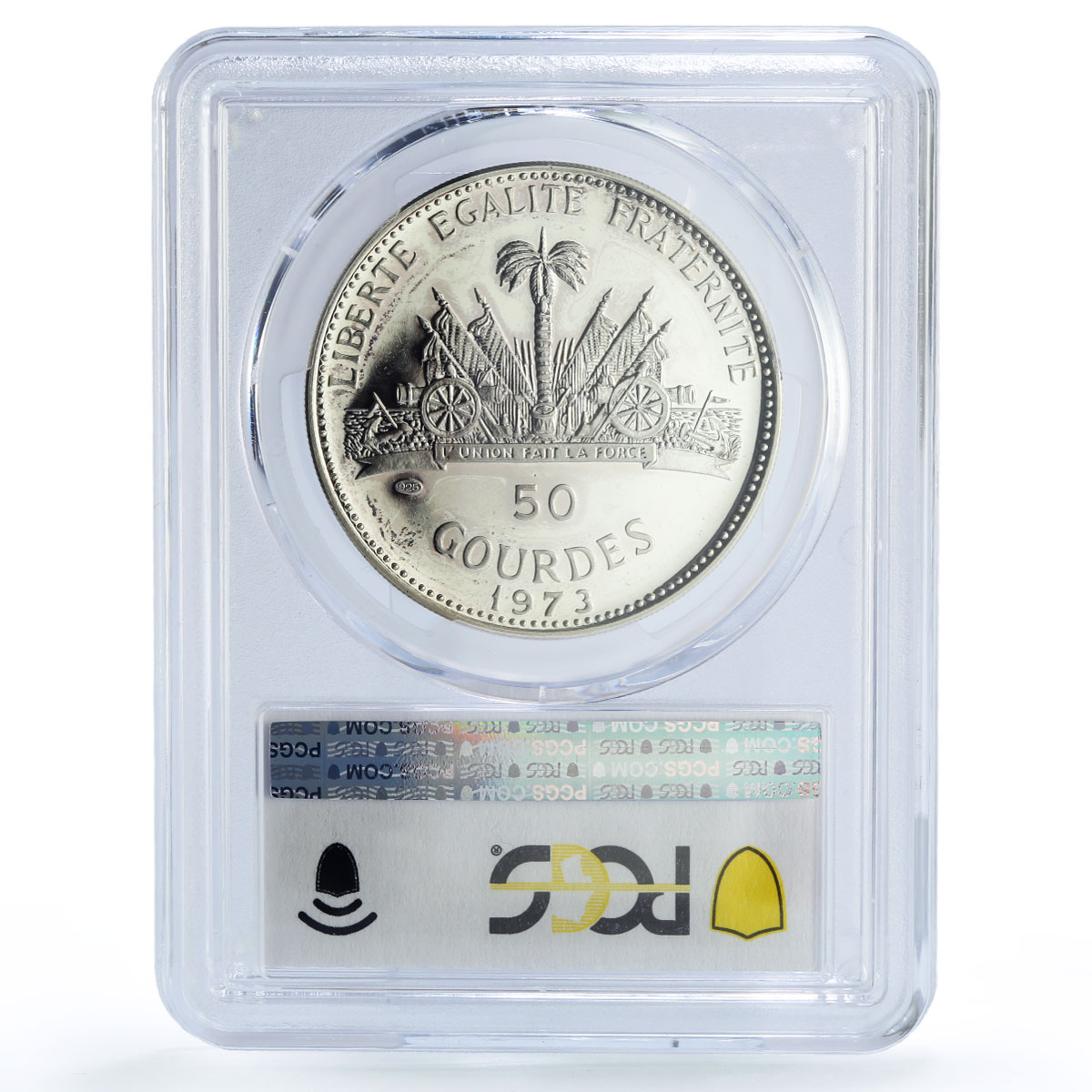 Haiti 50 gourdes Woman on the Beach Fineness Left PR67 PCGS silver coin 1973