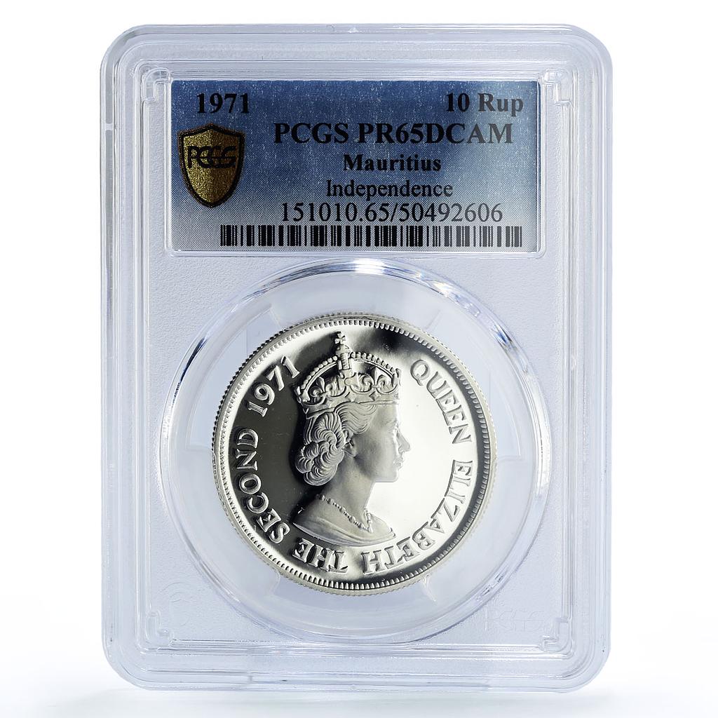 Mauritius 10 rupees Independence Dodo Bird KM-38a PR65 PCGS silver coin 1971 Mauritius 10 rupees Independence Dodo Bird KM-38a PR65 PCGS silver coin 1971