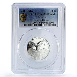 Mexico 1/4 onza Libertad Angel of Independence PR68 PCGS silver coin 2006
