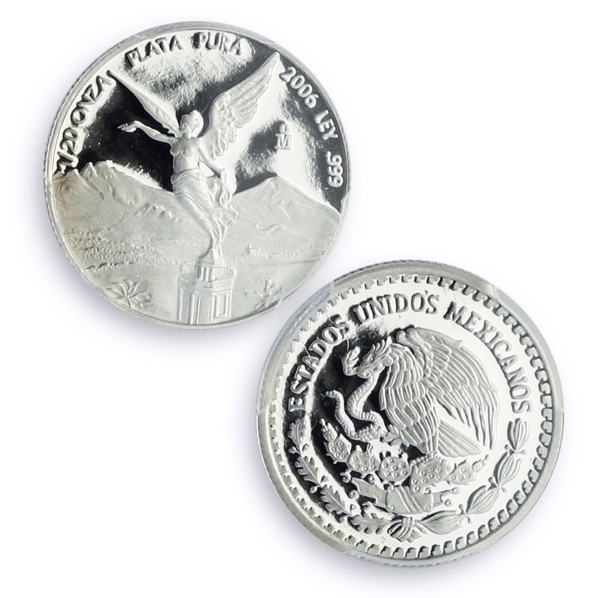 Mexico 1/20 onza Libertad Angel of Independence PR69 PCGS silver coin 2006