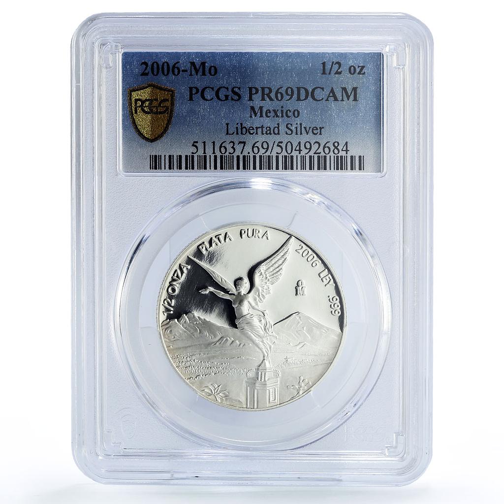 Mexico 1/2 onza Libertad Angel of Independence PR69 PCGS silver coin 2006