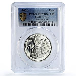 South Africa 1 rand Tourism Industry Train Railways PR69 PCGS silver coin 2001