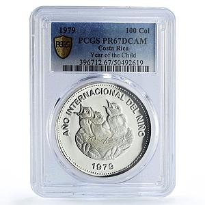 Costa Rica 100 colones UNICEF Save the Children Child Year PR67 PCGS coin 1979