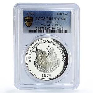 Costa Rica 100 colones UNICEF Save the Children Child Year PR67 PCGS coin 1979