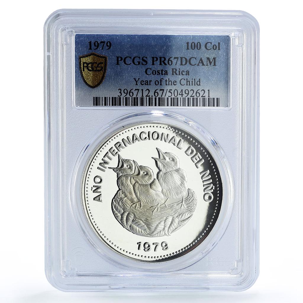Costa Rica 100 colones UNICEF Save the Children Child Year PR67 PCGS coin 1979