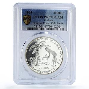 Guinea 20000 francs Guinean Franc 35th Anniversary PR67 PCGS silver coin 1995