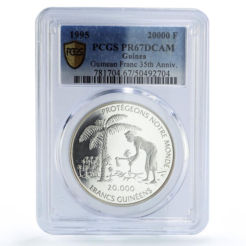 Guinea 20000 francs Guinean Franc 35th Anniversary PR67 PCGS silver coin 1995