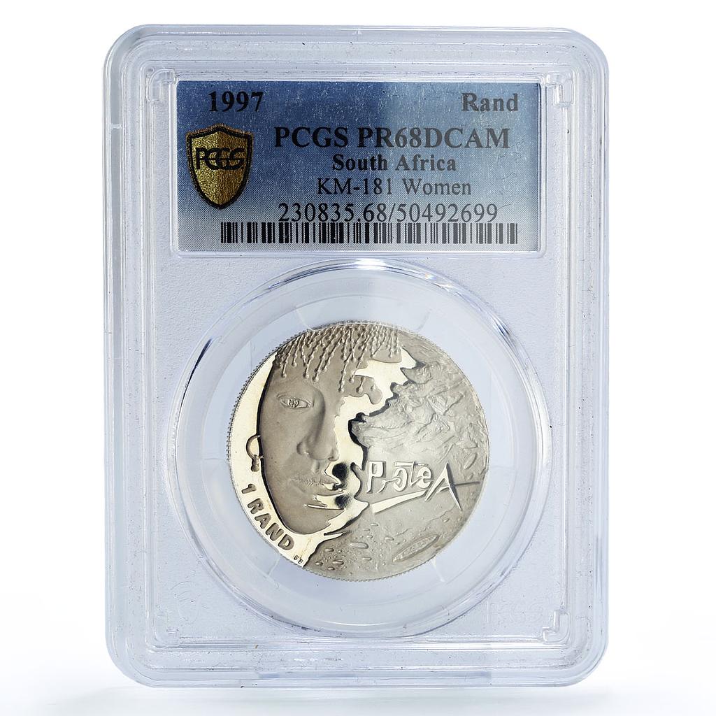 South Africa 1 rand Social Achievements Series Women PR68 PCGS silver coin 1997